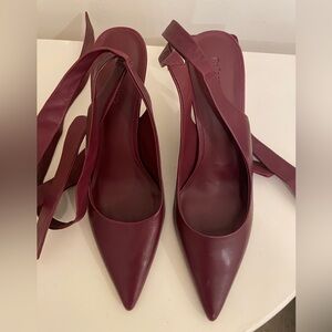 Reformation Burgundy Slingback Heels